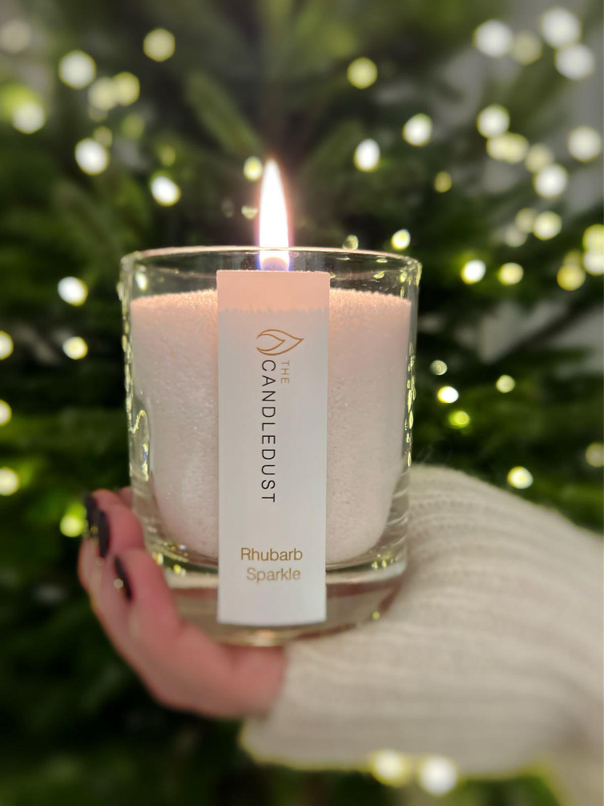 Powder Candle in Glass, Rhubarb & Champagne, 160 g – view 6