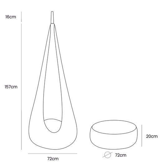 Hanging Cocoon Swing for Kids, Cloud White – view 2