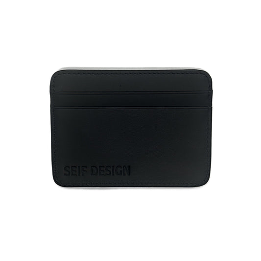 Handmade Leather Card Holder, Black – view 2
