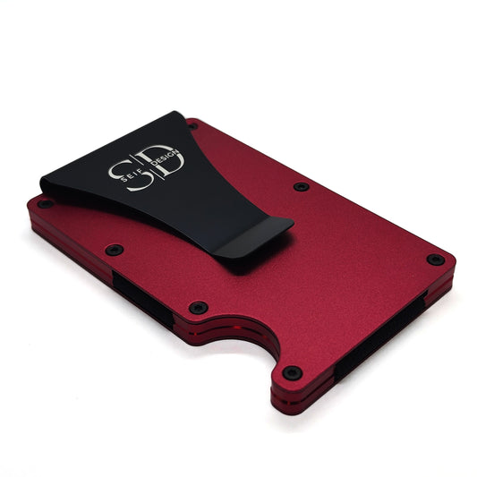 Slim Aluminium Card Holder with RFID Protection, Red – view 2