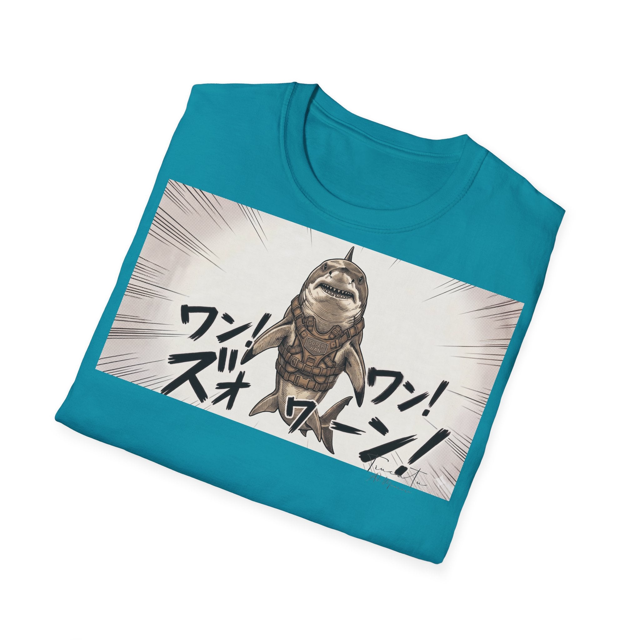 TRUCUTU Manga Shark Softstyle T-Shirt – Japanese Anime Streetwear