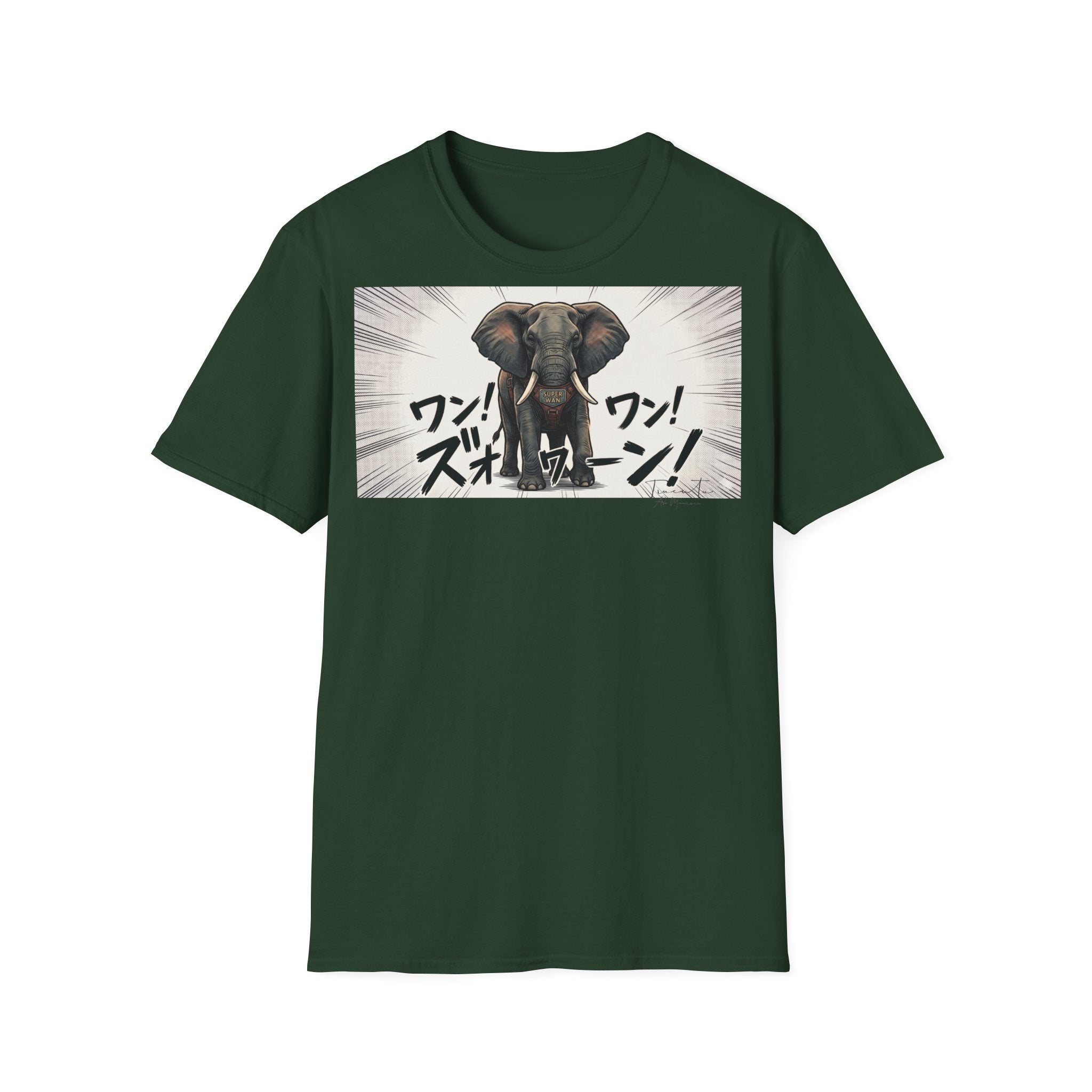TRUCUTU Manga Elephant Softstyle T-Shirt – Japanese Anime Streetwear