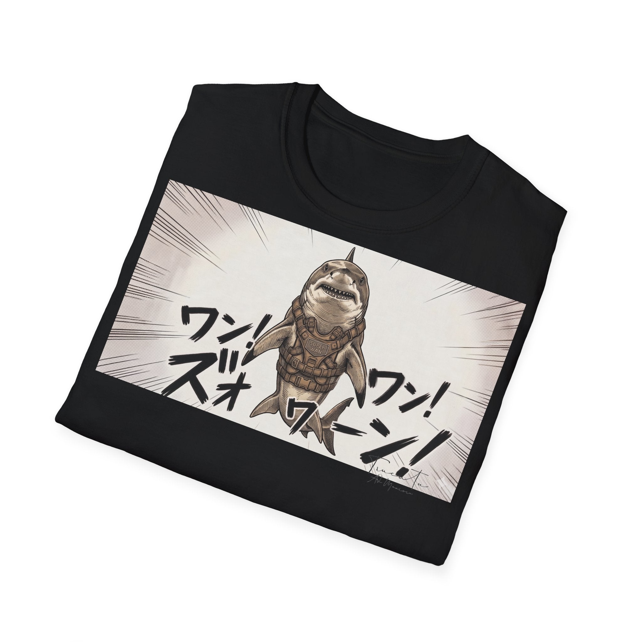 TRUCUTU Manga Shark Softstyle T-Shirt – Japanese Anime Streetwear