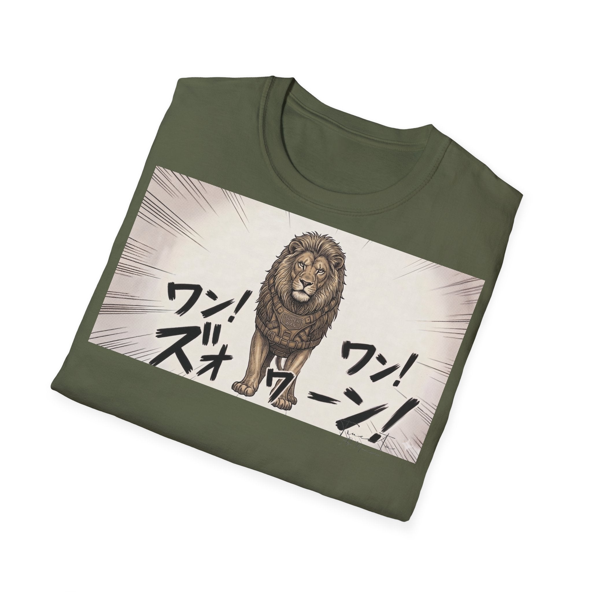 TRUCUTU Manga Lion Softstyle T-Shirt – Japanese Anime Streetwear