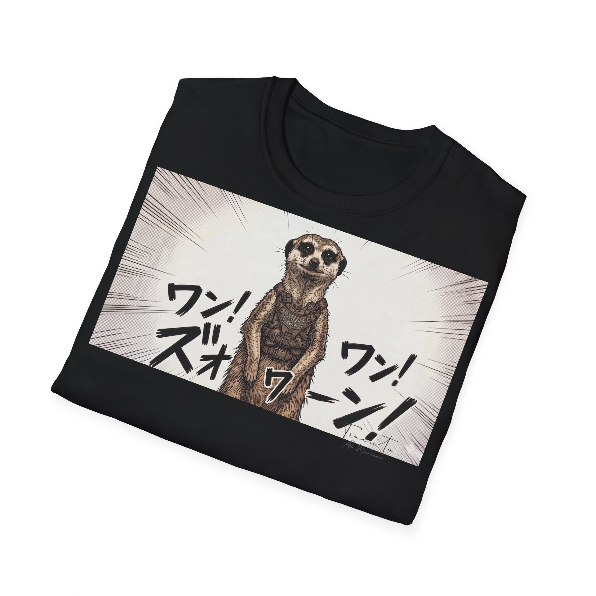 TRUCUTU Manga Meerkat Softstyle T-Shirt – Japanese Anime Streetwear