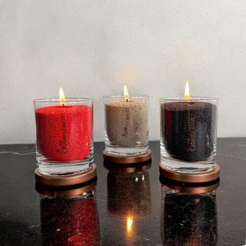 Unscented Powder Candle in Glass, Red, 160 g – view 4