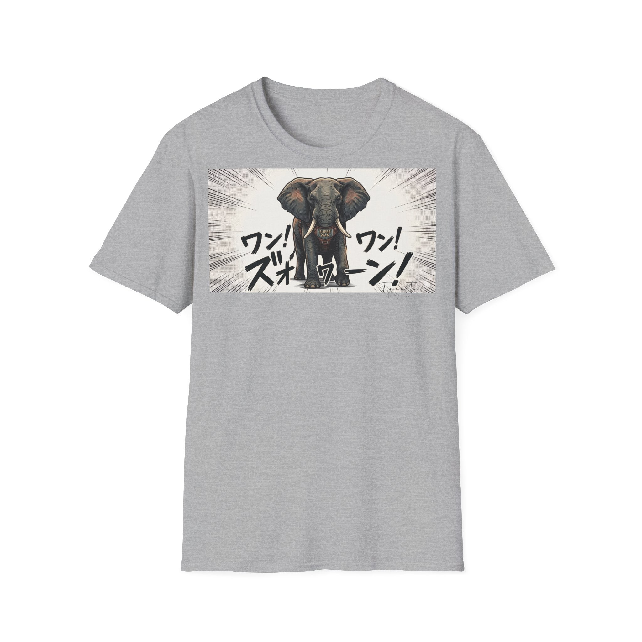 TRUCUTU Manga Elephant Softstyle T-Shirt – Japanese Anime Streetwear