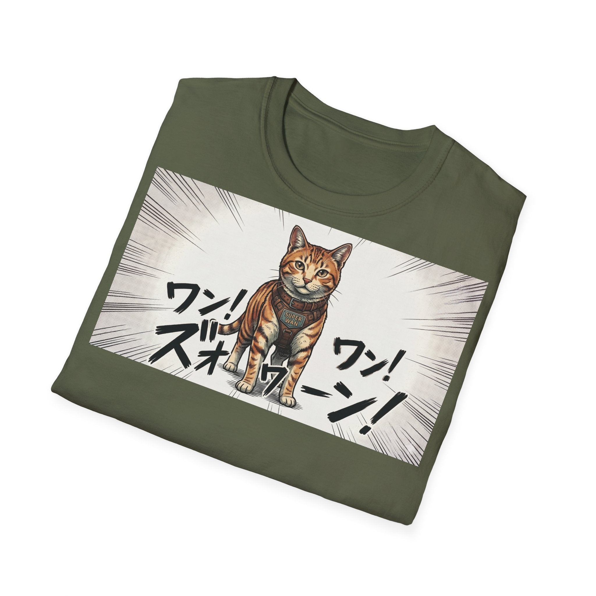 TRUCUTU Manga Cat Softstyle T-Shirt – Japanese Anime Streetwear