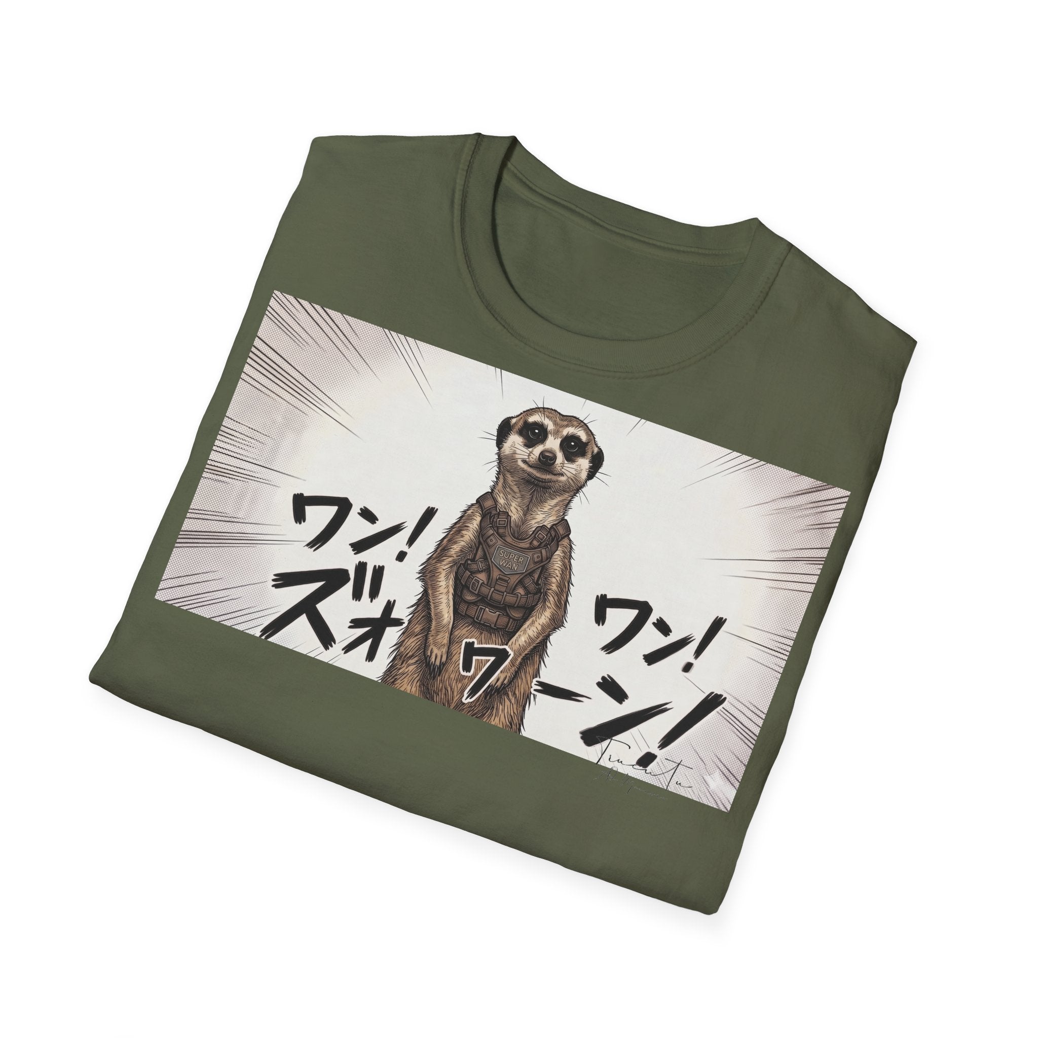 TRUCUTU Manga Meerkat Softstyle T-Shirt – Japanese Anime Streetwear