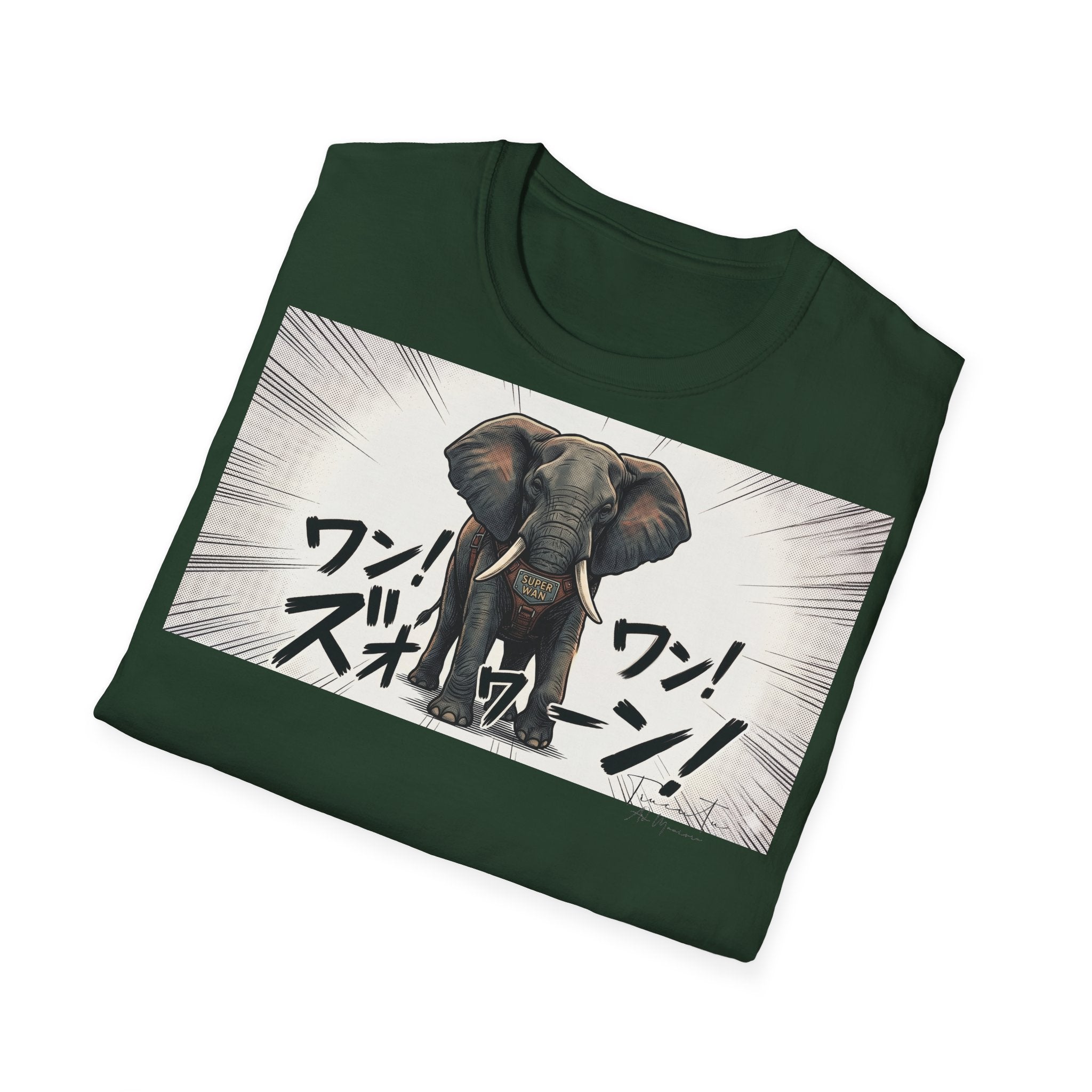 TRUCUTU Manga Elephant Softstyle T-Shirt – Japanese Anime Streetwear