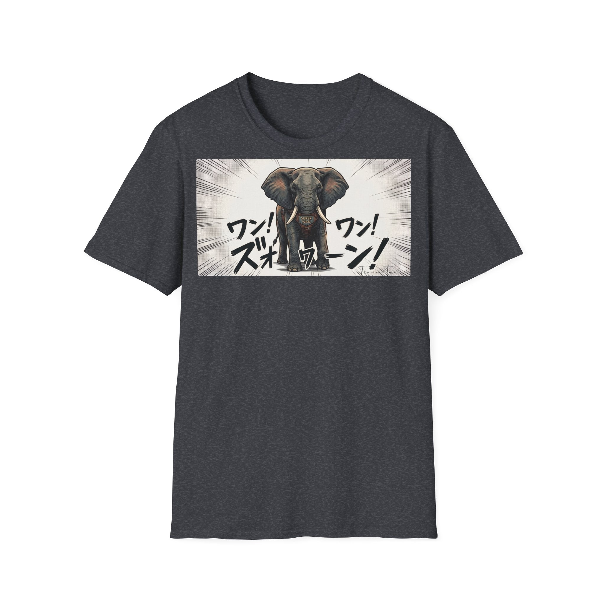 TRUCUTU Manga Elephant Softstyle T-Shirt – Japanese Anime Streetwear