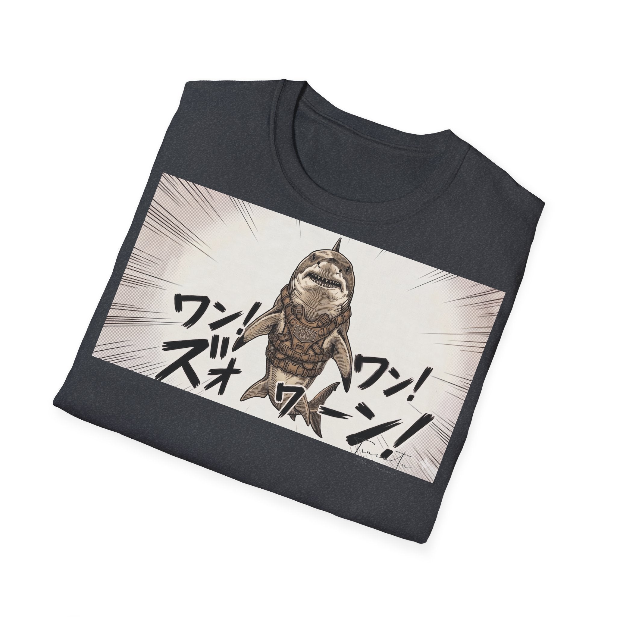 TRUCUTU Manga Shark Softstyle T-Shirt – Japanese Anime Streetwear