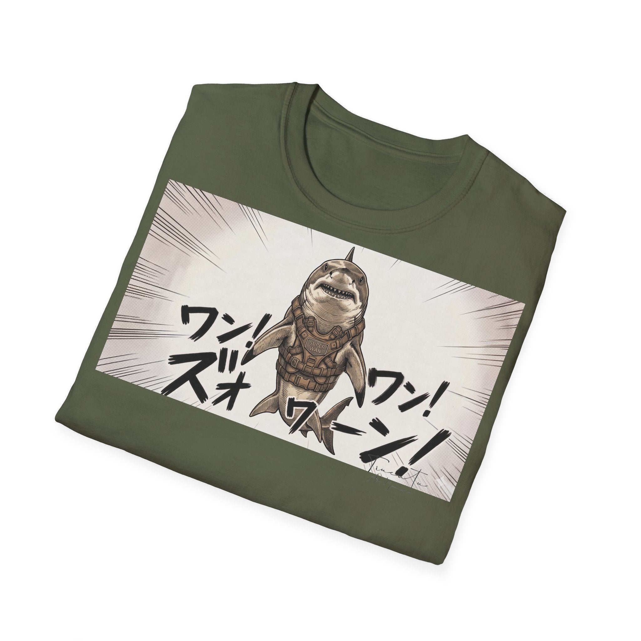 TRUCUTU Manga Shark Softstyle T-Shirt – Japanese Anime Streetwear