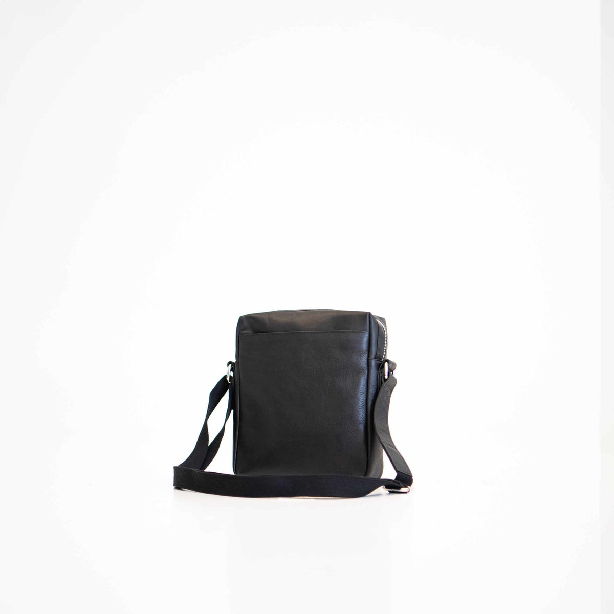 Leather Crossbody Shoulder Bag, Black – view 3