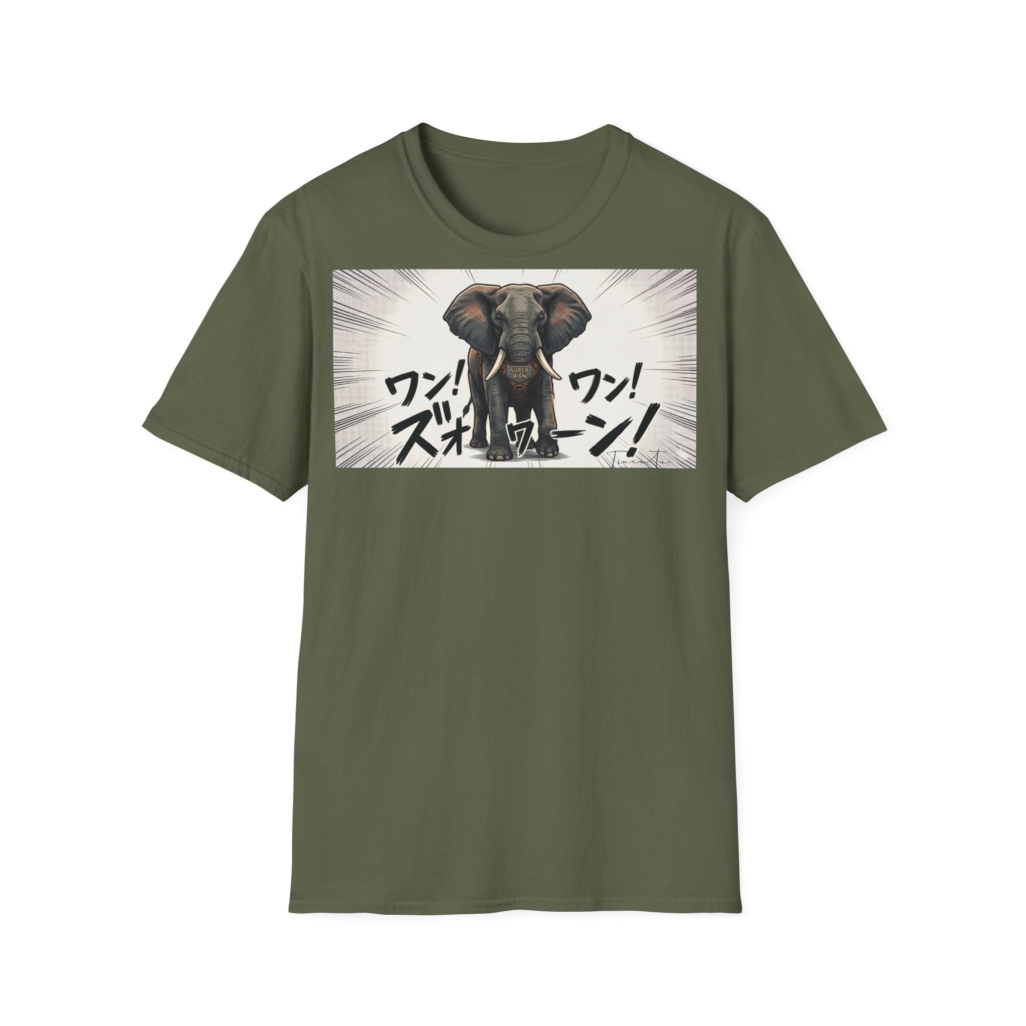 TRUCUTU Manga Elephant Softstyle T-Shirt – Japanese Anime Streetwear