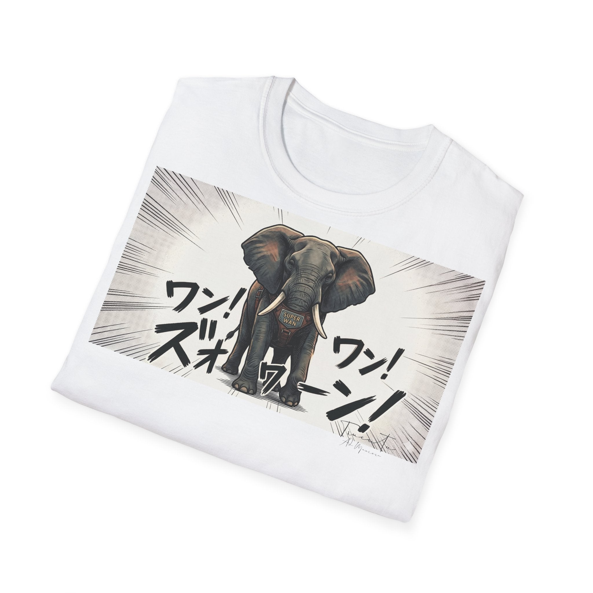TRUCUTU Manga Elephant Softstyle T-Shirt – Japanese Anime Streetwear