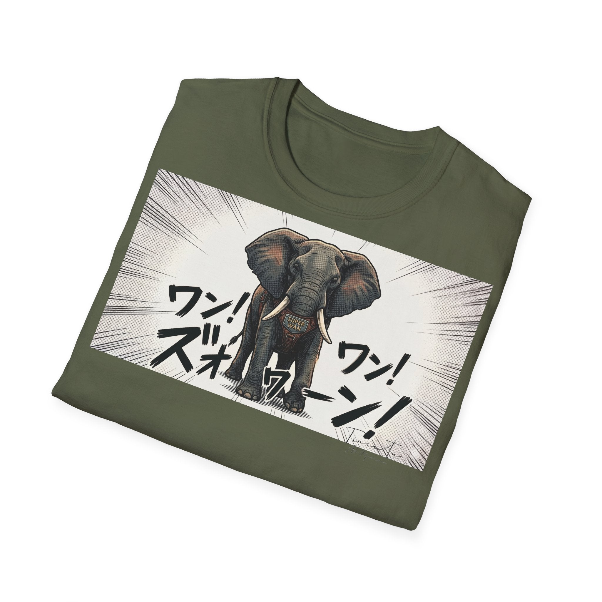 TRUCUTU Manga Elephant Softstyle T-Shirt – Japanese Anime Streetwear