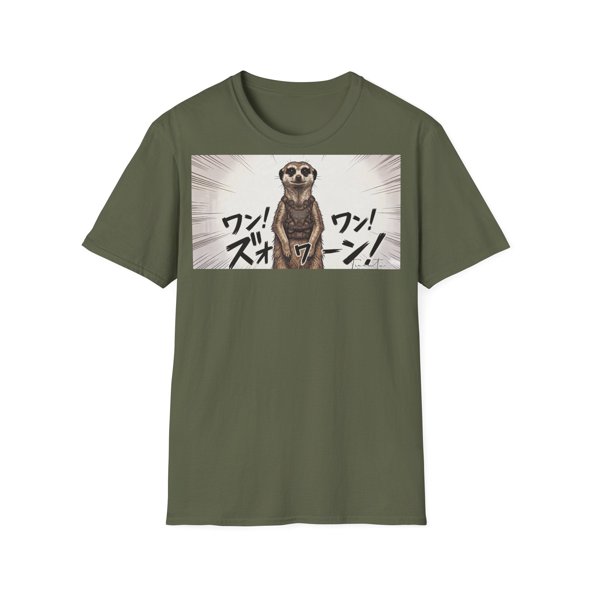 TRUCUTU Manga Meerkat Softstyle T-Shirt – Japanese Anime Streetwear