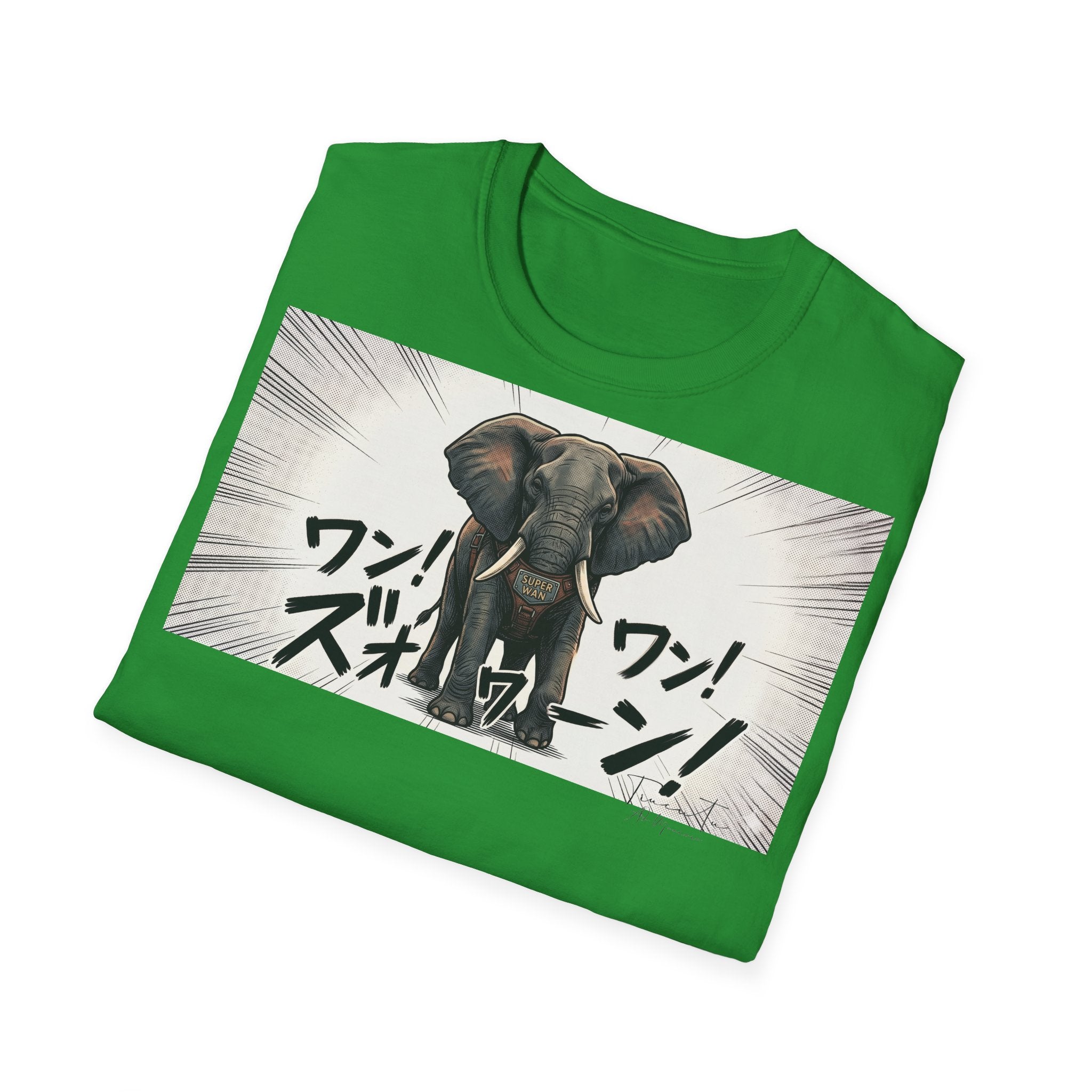 TRUCUTU Manga Elephant Softstyle T-Shirt – Japanese Anime Streetwear
