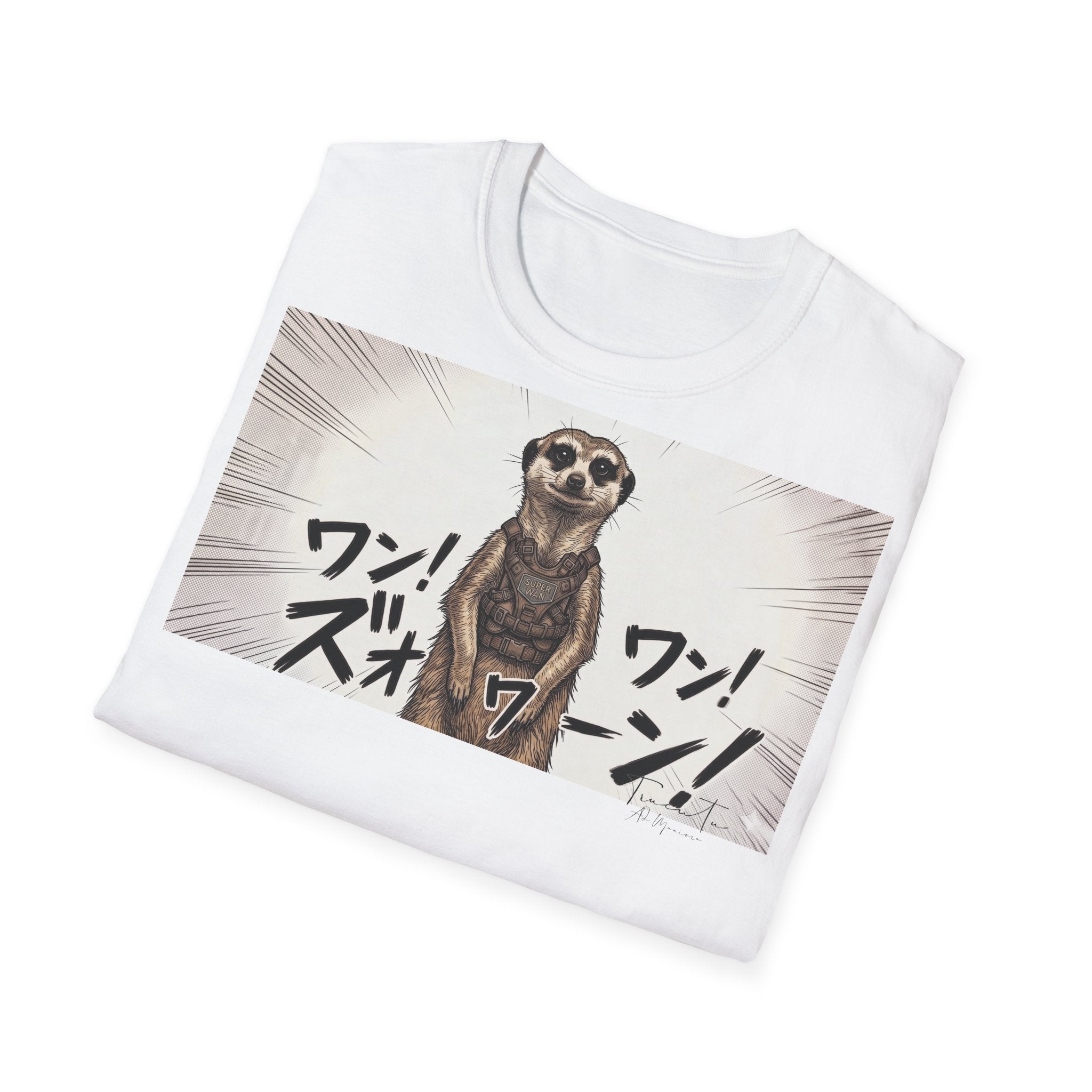 TRUCUTU Manga Meerkat Softstyle T-Shirt – Japanese Anime Streetwear