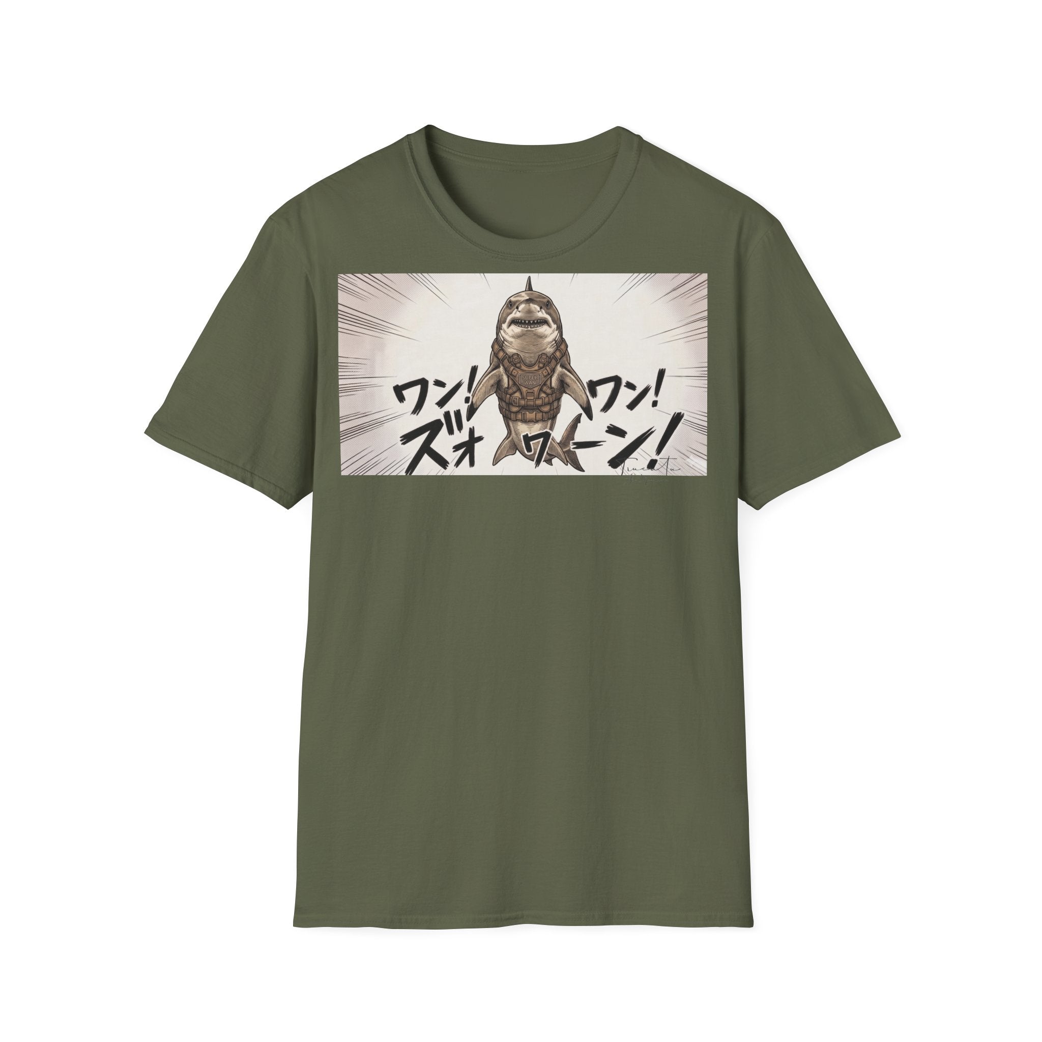 TRUCUTU Manga Shark Softstyle T-Shirt – Japanese Anime Streetwear