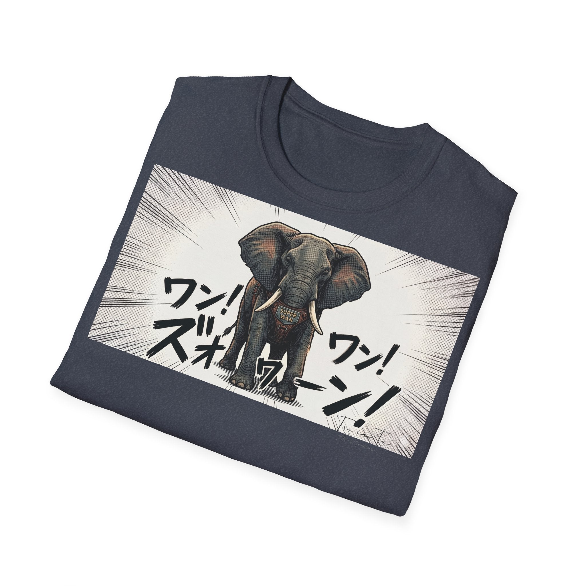 TRUCUTU Manga Elephant Softstyle T-Shirt – Japanese Anime Streetwear