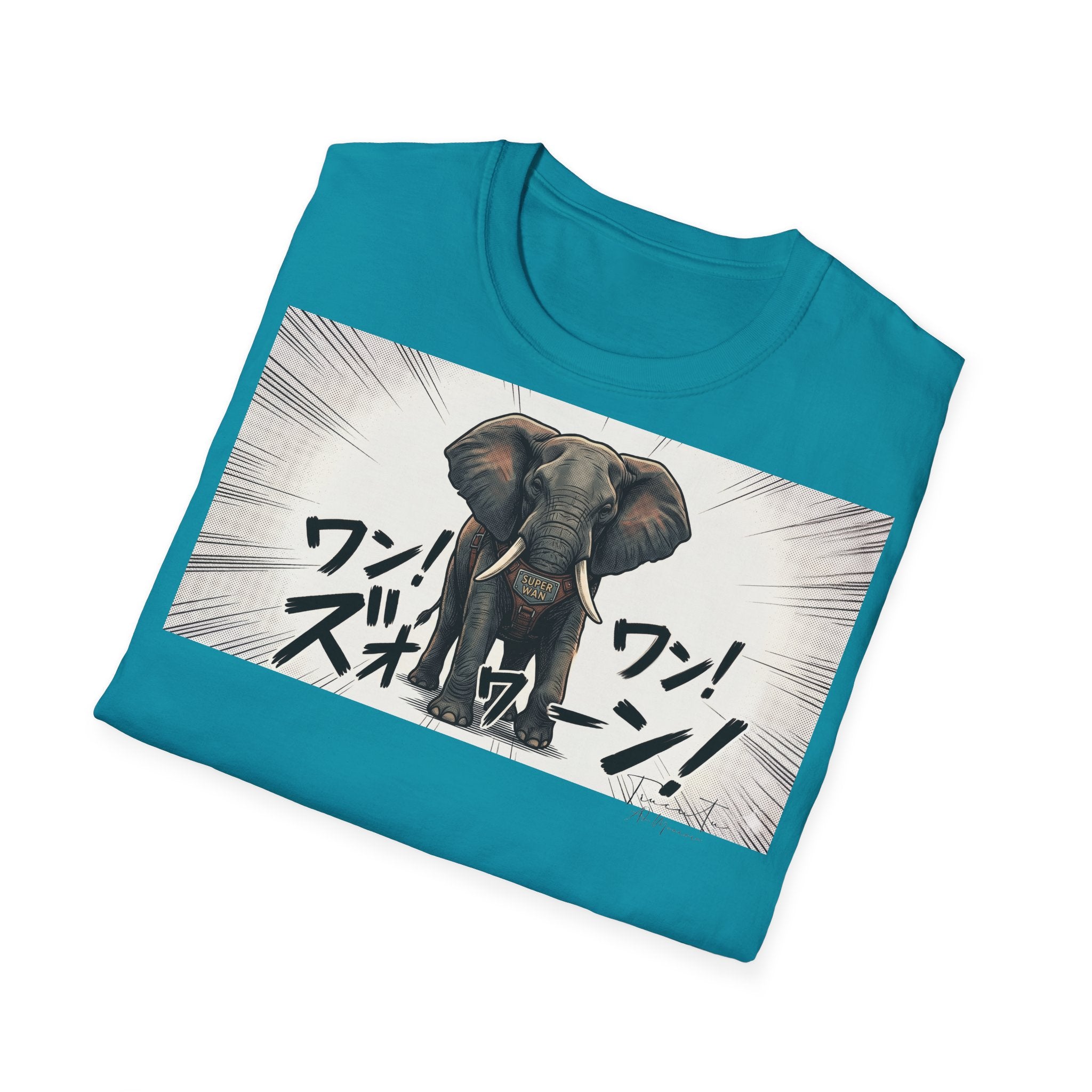 TRUCUTU Manga Elephant Softstyle T-Shirt – Japanese Anime Streetwear