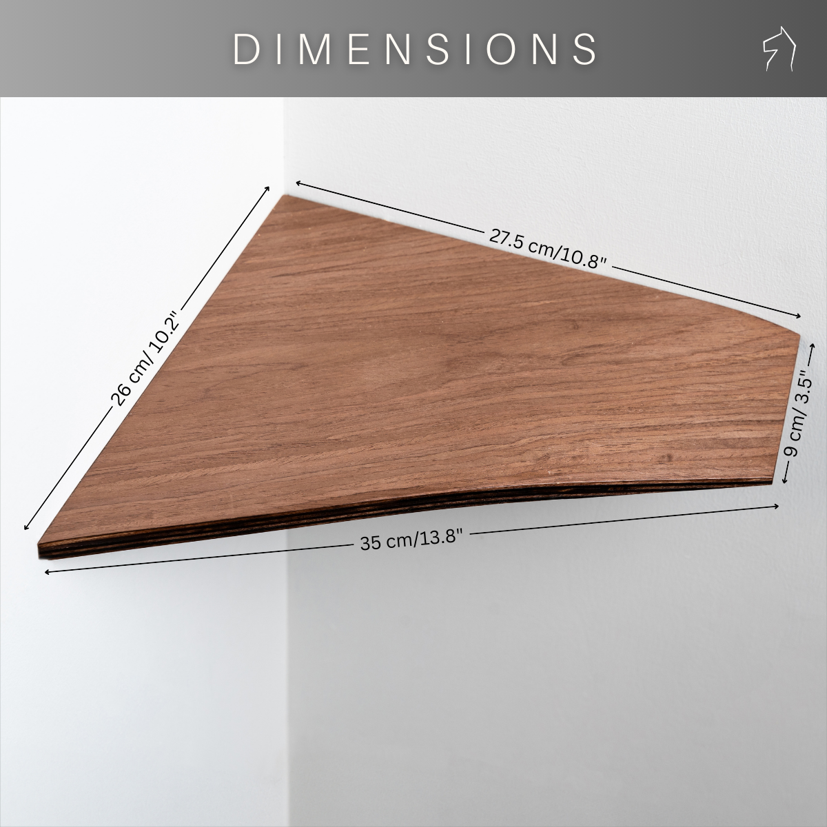 Wooden Floating Corner Shelf – view 4