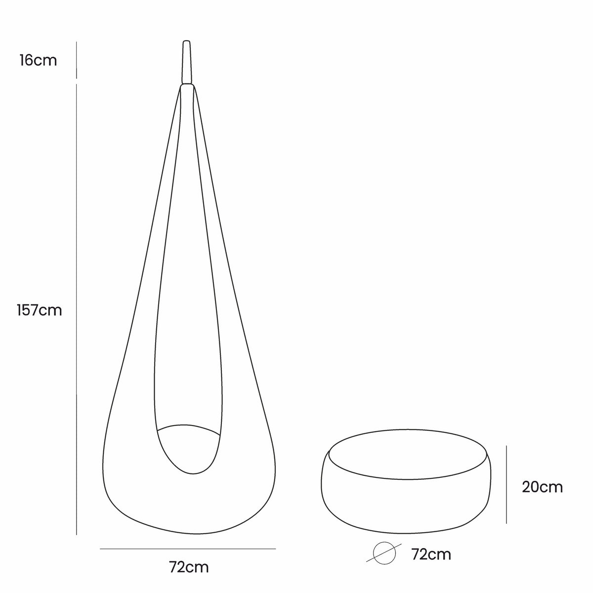 Hanging Cocoon Swing for Kids, Cloud White – view 2