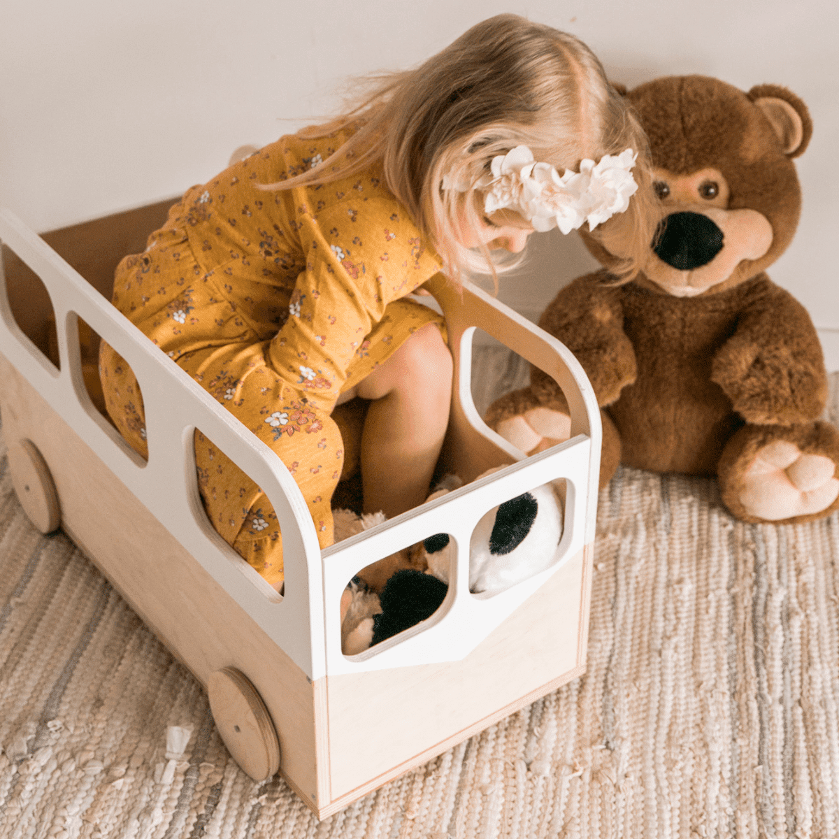 Wooden Toy Box on Wheels, Bus – TrucuTu