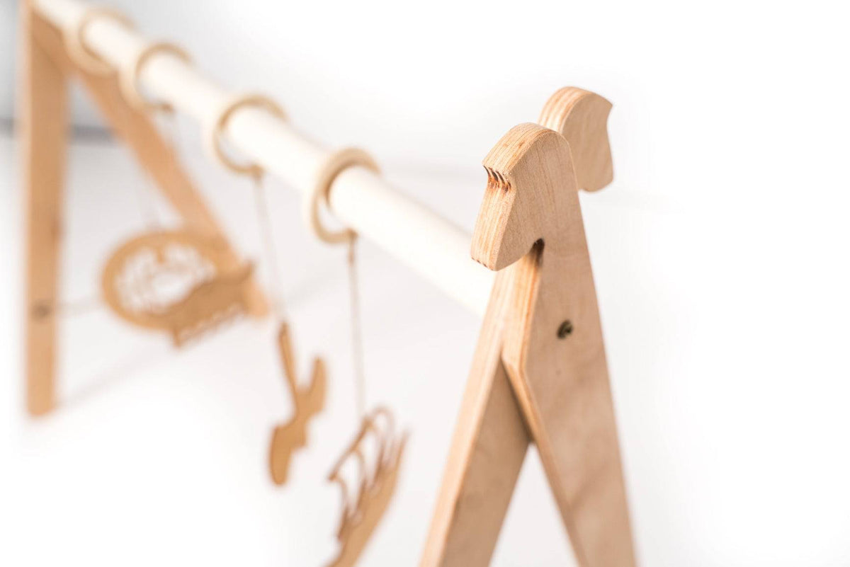 Wooden Baby Play Gym with 4 Hanging Toys – view 3