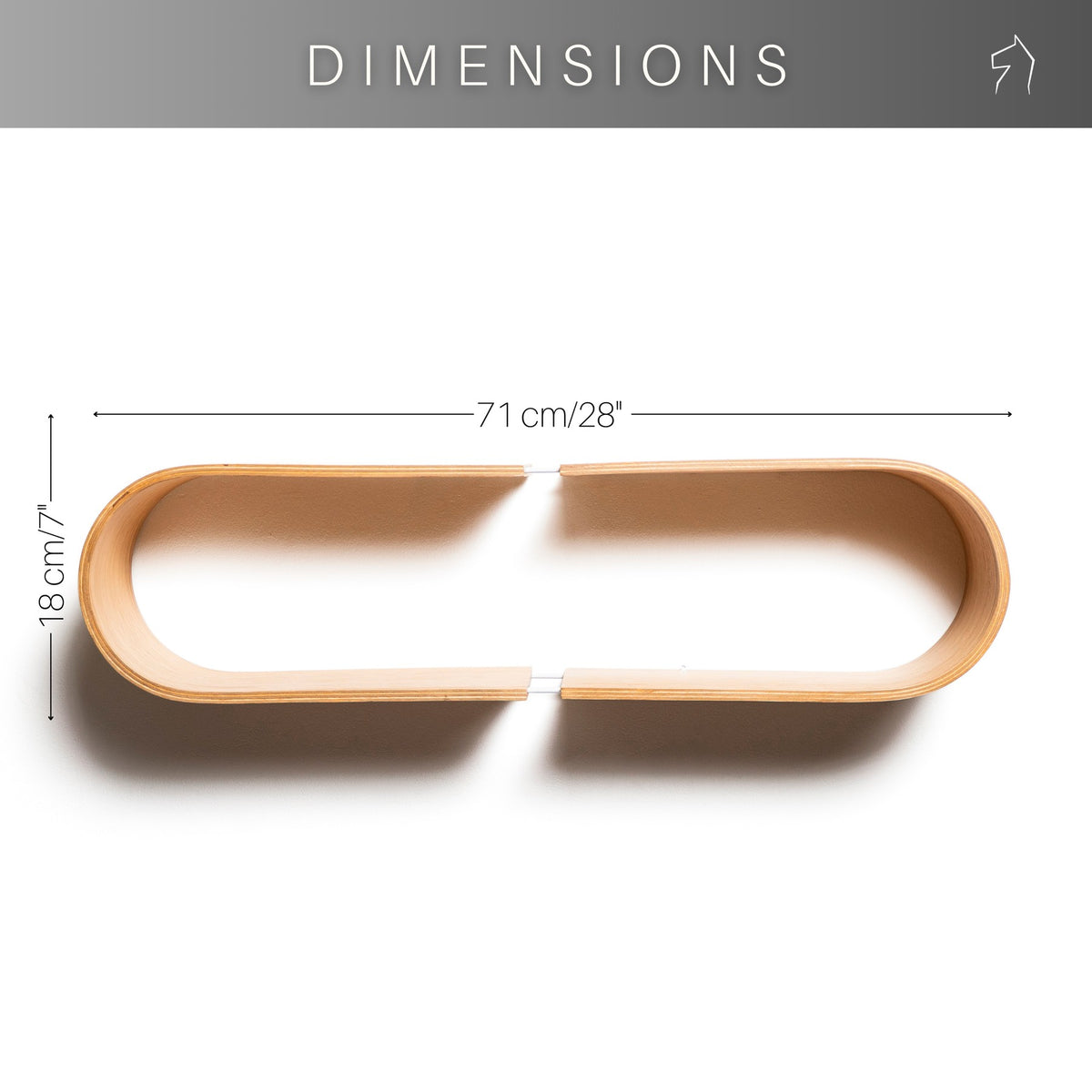 Oval Floating Wall Shelf, Birch Wood – view 7