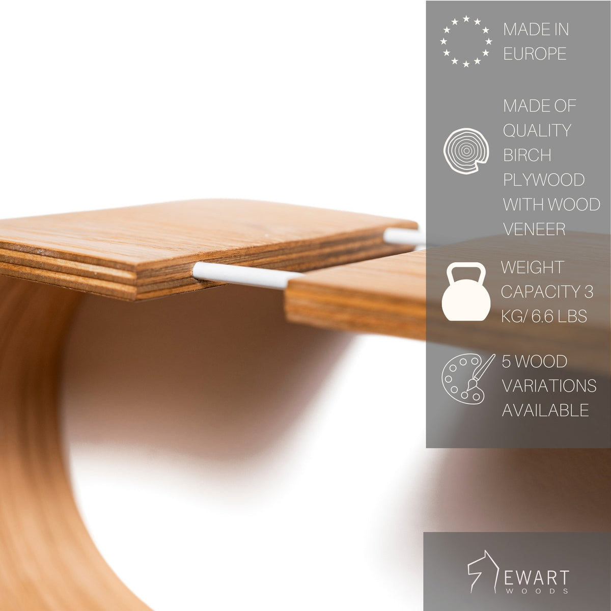 Oval Floating Wall Shelf, Birch Wood – view 5