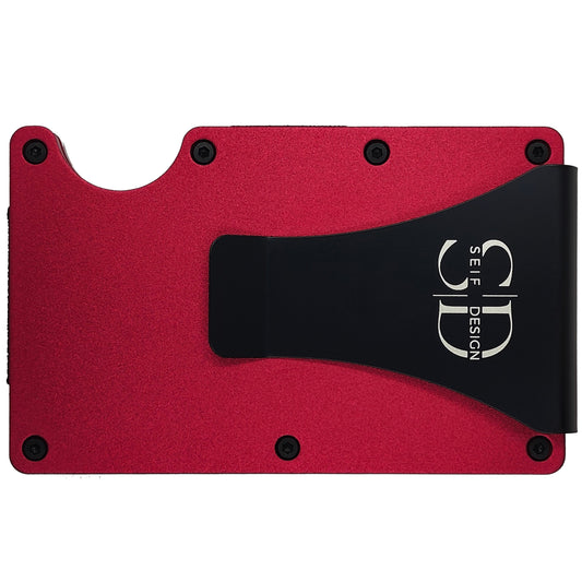 Slim Aluminium Card Holder with RFID Protection, Red – TrucuTu