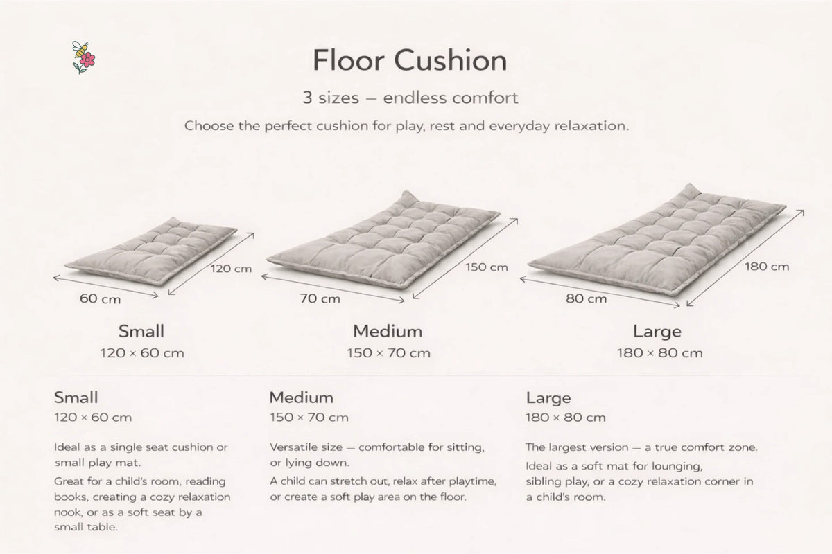 Quilted Kids' Play Mat Cushion, Beige, 3 Sizes – view 5