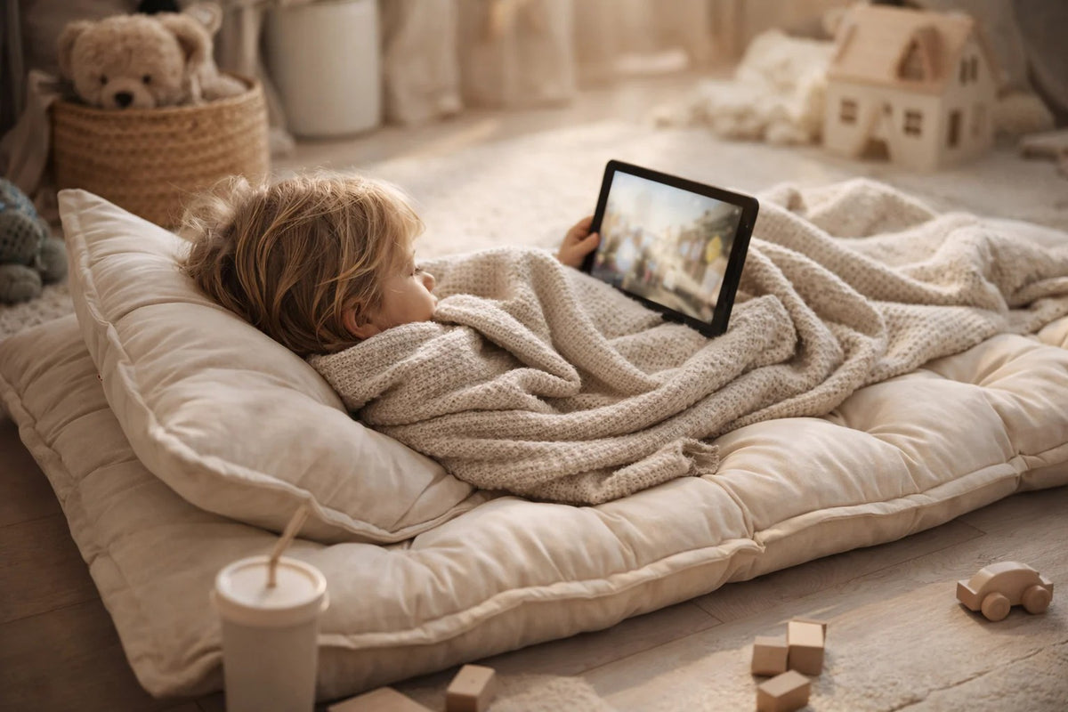 Quilted Kids' Play Mat Cushion, Beige, 3 Sizes – view 4
