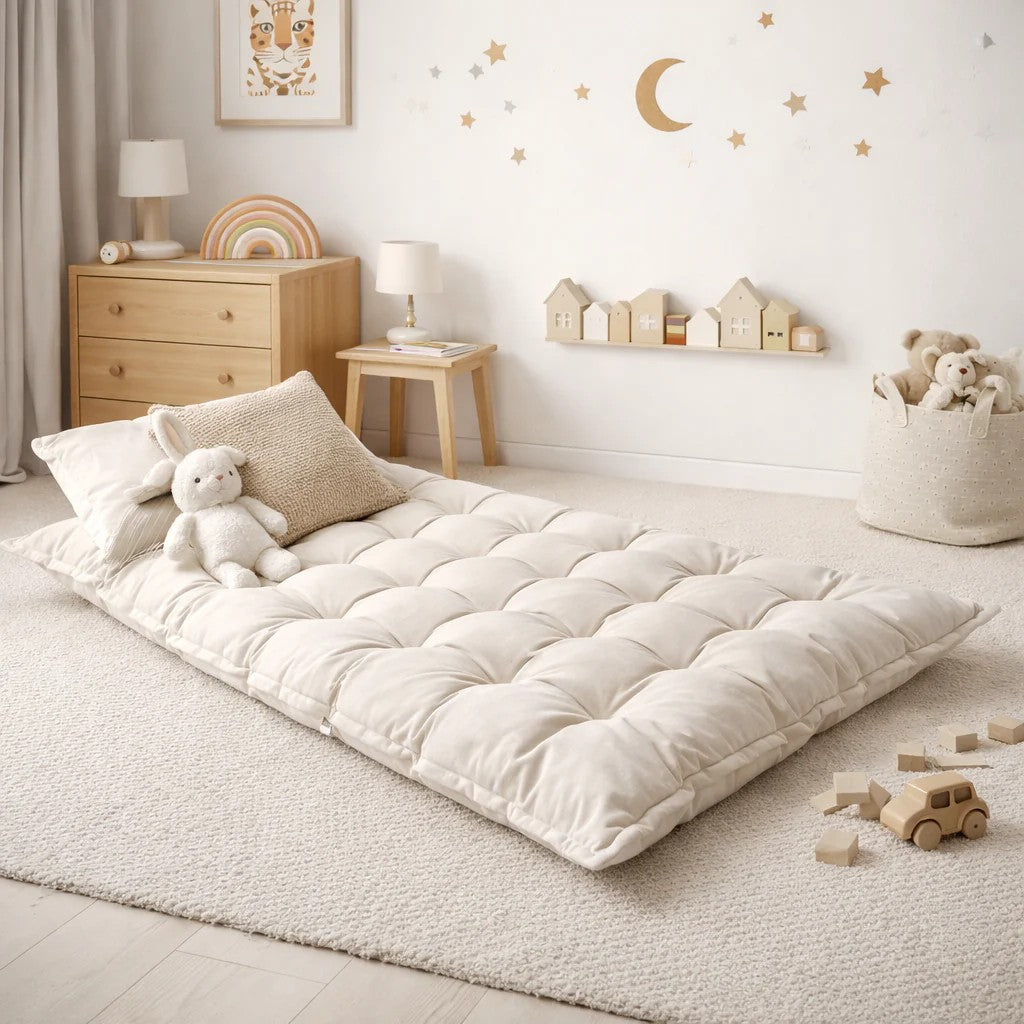 Quilted Kids' Play Mat Cushion, Beige, 3 Sizes – view 3