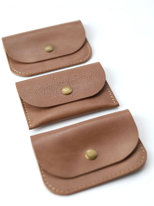 Compact Leather Card Wallet, Cappuccino – view 2